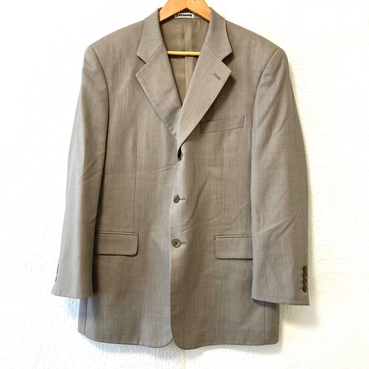 状態良好◎【u.p renoma】ユーピーレノマ テーラードジャケット ブレザー 通勤 ビジネス フォーマル ウール グレー 紳士/Y24128UU拍卖