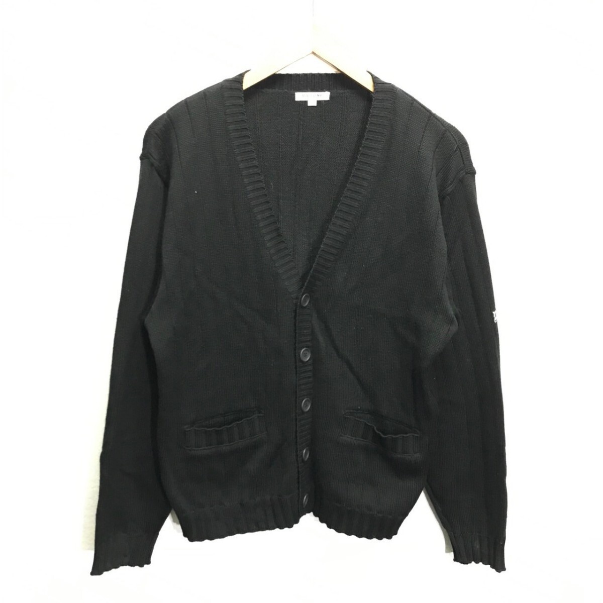 通勤通学に使えるシンプルデザイン◎【RAD-ONE】ラッドワン カーディガン トップス ニット セーター ビジネス 仕事 ブラック M /Y23775ii拍卖