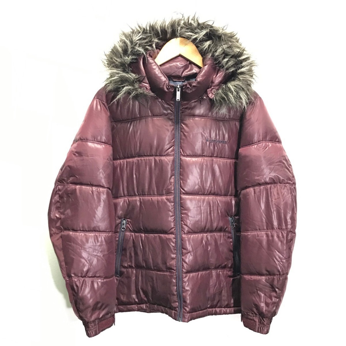 軽くてあったか◎ベーシックアイテム◎【CONVERSE】コンバース 中綿ジャケット アウター パーカー フルジップ ワインレッド M /Y24894ii拍卖