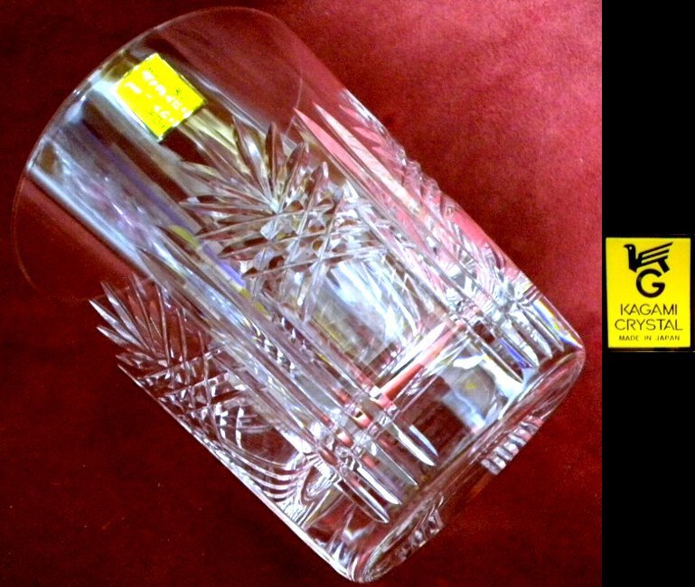売切 廃盤品 カガミクリスタル ロックグラス 容量260cc 1客 纏購入特典有 A/B 寸法φ上79下58×H91mm 重量245g 口元厚1.2mm 底厚15mm拍卖