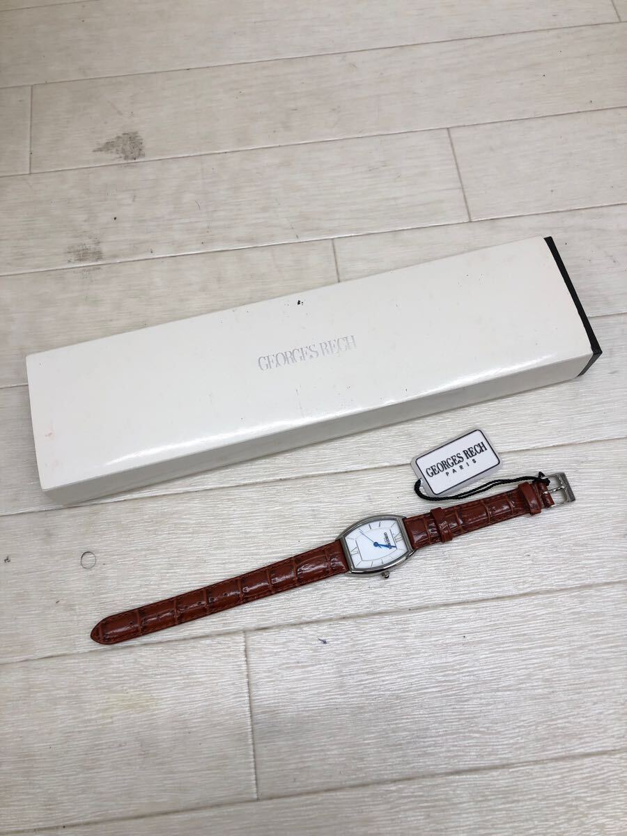 1678〓 箱付き GEORGES RECH ジョルジュレッシュ GR-5102 小物 時計 腕時計 クォーツ レディース 3針 革バンド拍卖