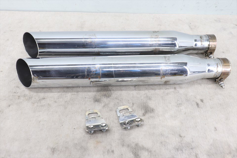 328186 ハーレー FLSTF FXSTD モーターステージ スリップオン マフラー サイレンサー ブラス スラッシュカット拍卖