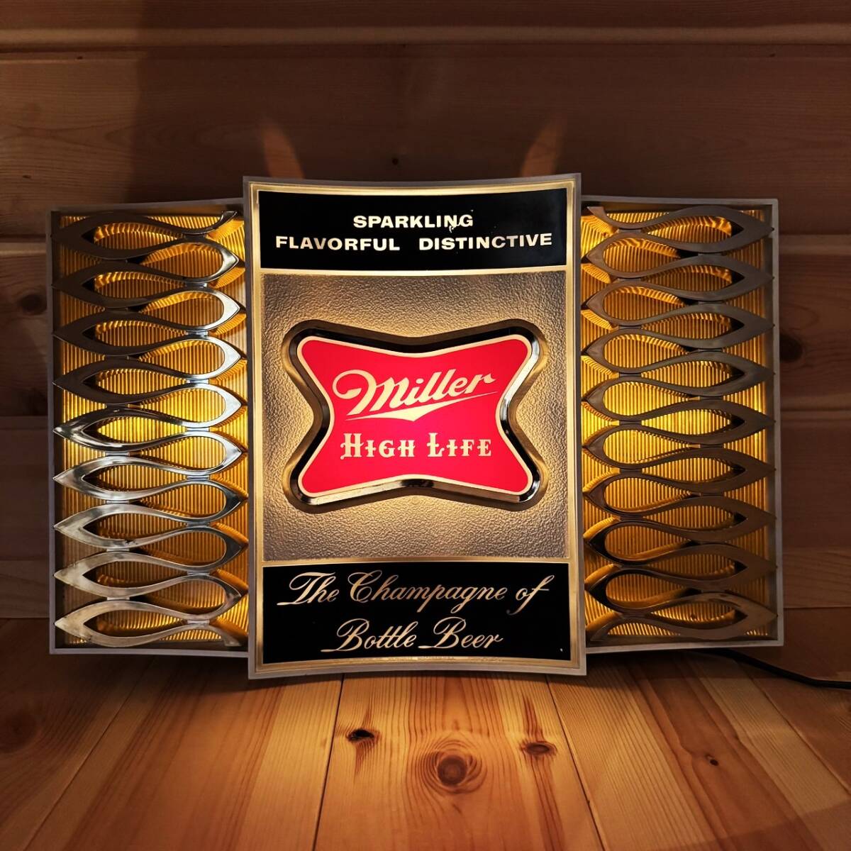 60's MILLER HIGH LIFE BEER ビール ビンテージ ライトサイン ミラー 照明 ライト バー 壁掛け ウォールデコ ガレージ 電飾拍卖