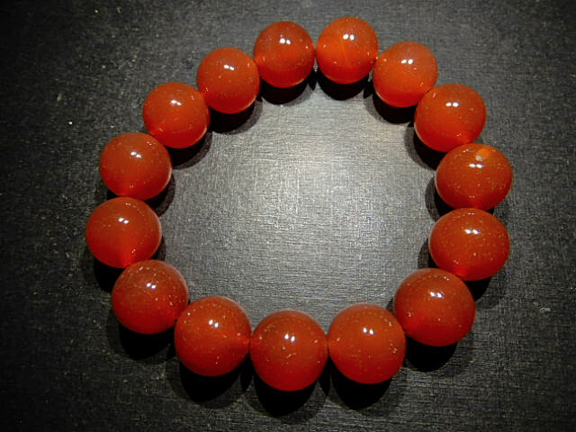 高級天然石BD5969 赤瑪瑙 超極上美品13.5mm氷種、綺麗拍卖