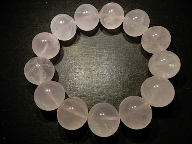 高級天然貴石BD5990 ローズクオーツ 超極上級美品17.5mm超大拍卖