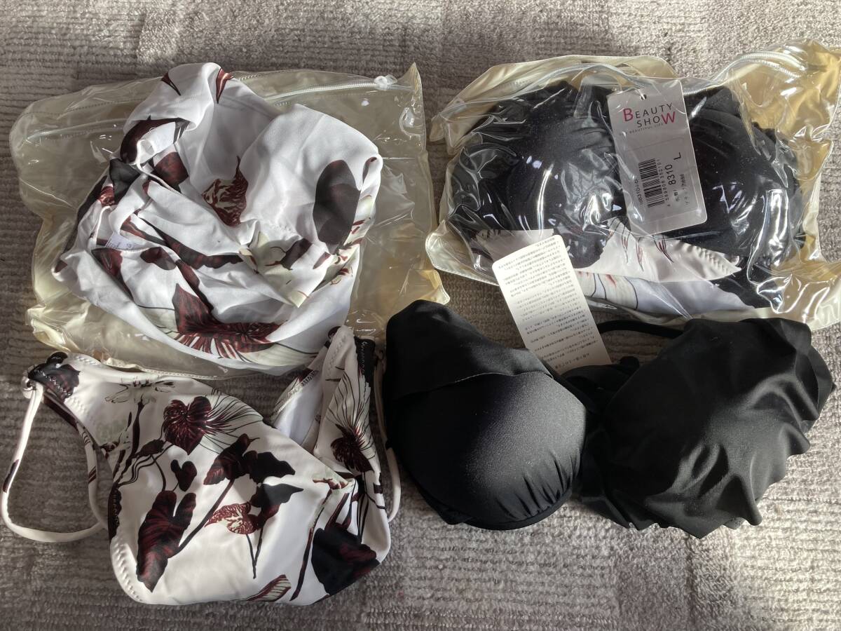 水着 ビキニ パレオ 体型カバー ブラック サイズL拍卖