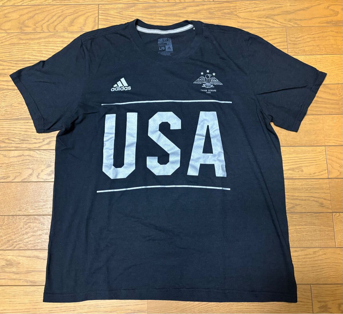 adidas 2016 RIO DE JANEIRO OLYMPIC USA TEAM MEN’S SHORT SLEEVE T-SHIRTS size-L(着丈66身幅53) 中古 送料無料 NCNR拍卖
