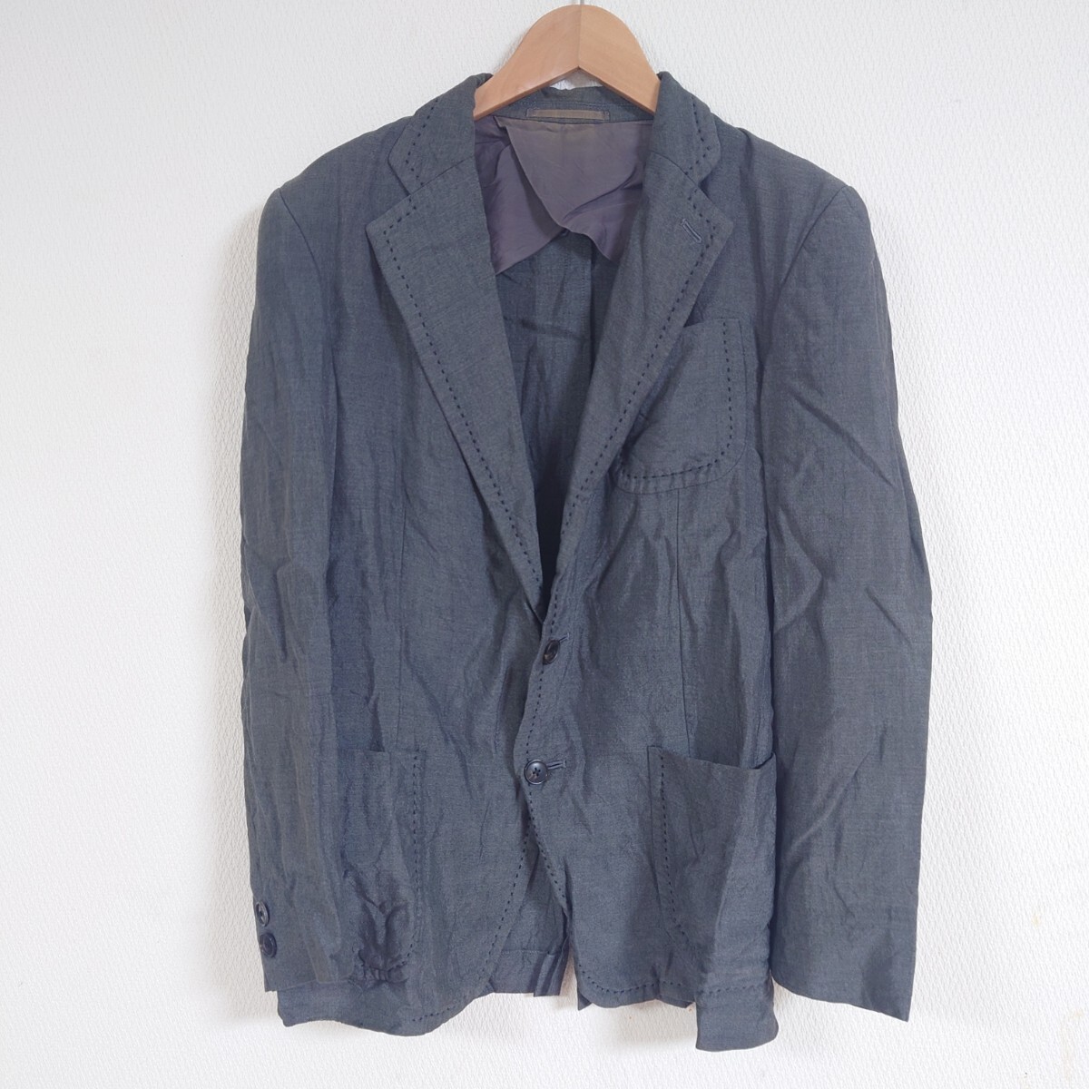 kolor カラー カジュアル ジャケット テーラード レーヨン グレー 日本製拍卖