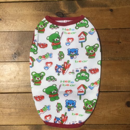 4号★送料無料・ネコポス便★昭和レトロ クマちゃん柄 薄手フリース拍卖