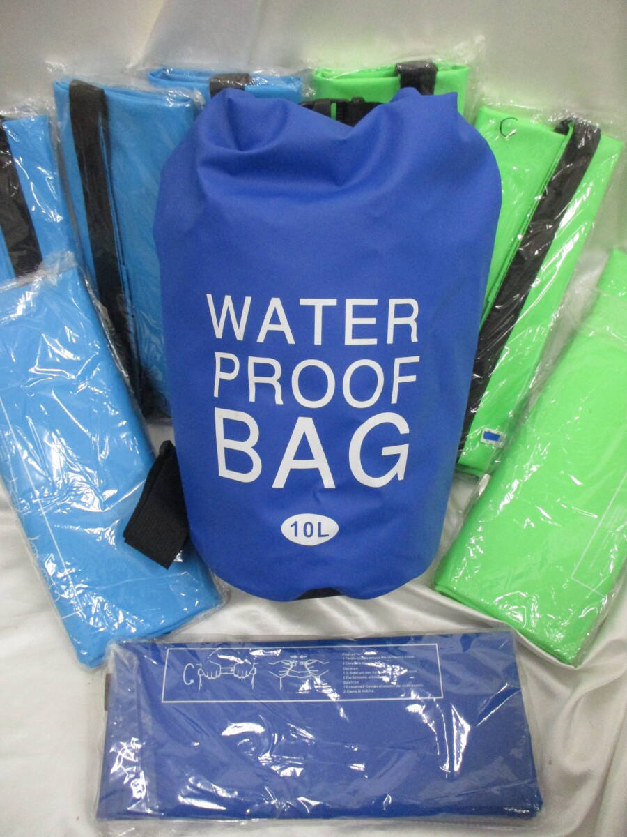 選べる3カラー【青/水色/黄緑】10L ドライバッグ ウォータープルーフバッグ 防水 ショルダー/ハンドバッグ 完全防水 防災 ウォーターバッグ拍卖