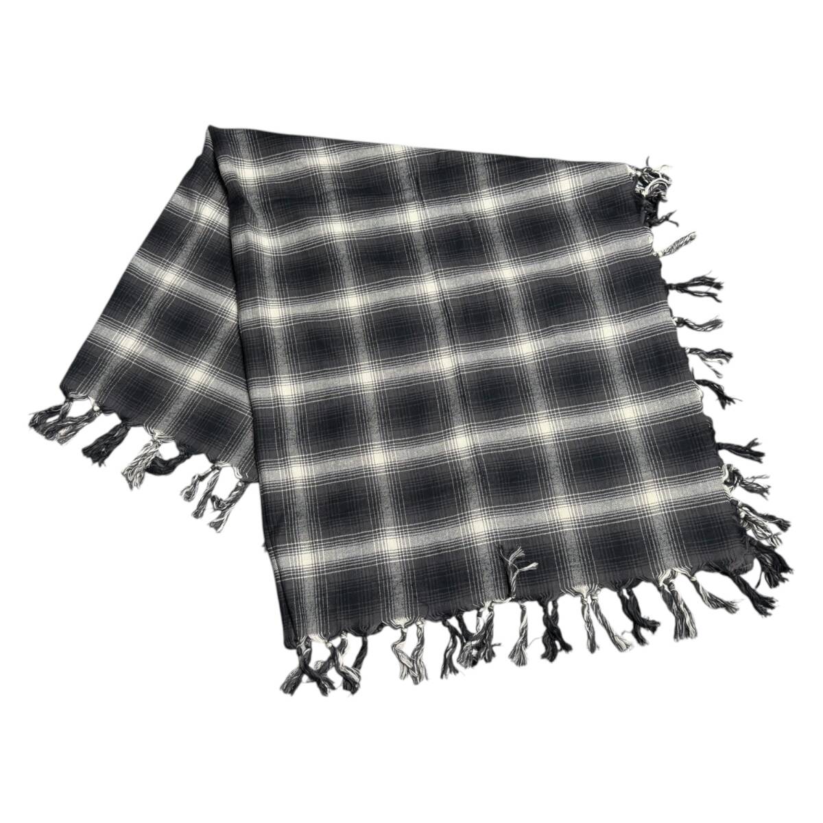 希少 ナンバーナイン 07ss チェック 大判ストール ブラック /シャツニットパンツパーカースウェットブルゾンジャケットコート拍卖