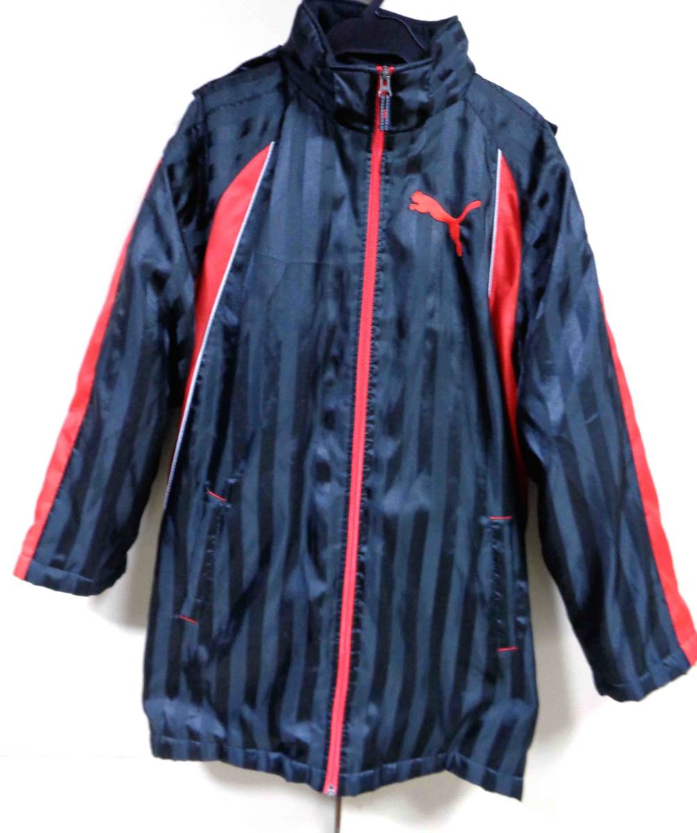 (身長160㎝)黒赤◎古着● 正規品PUMA プーマ WARM CELL中綿暖か ジャケットジャンパー (上着)●街着/スポーツ/通学《男女兼用OK》拍卖