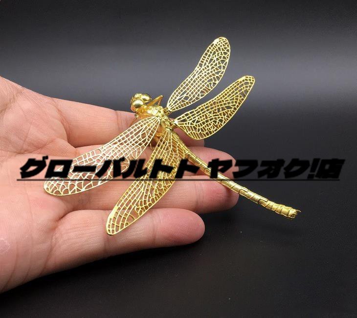 強くお勧め★時代銅置物 トンボ 高級品 羽薄目 細工銅金工★銅製★銅器★装飾品★風水★置物拍卖