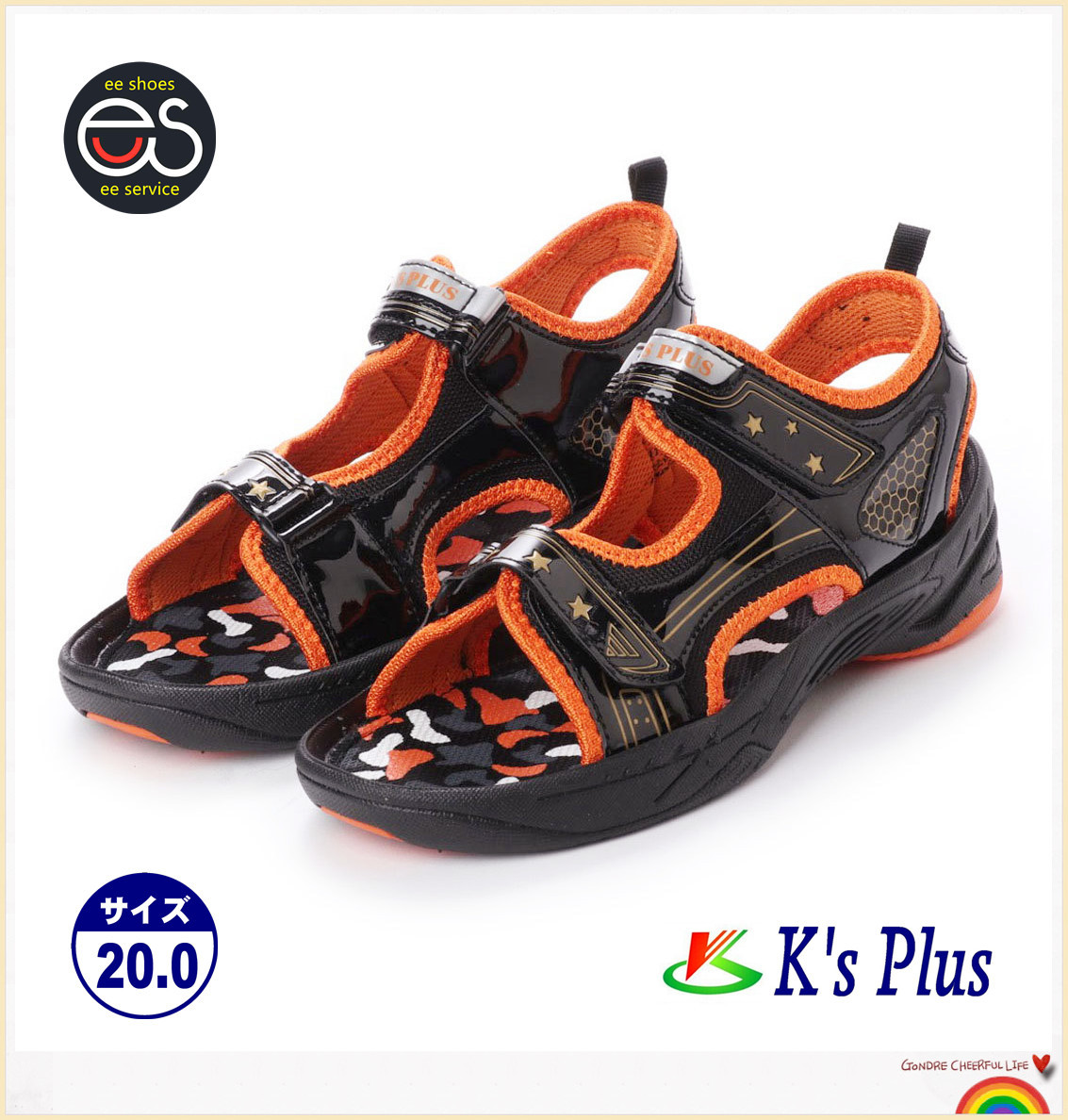 ★新品★【17915-blk-200】キッズスポーツサンダル 軽量&防滑底 2本ベルトで自由調整 アクティブ 男女兼用拍卖