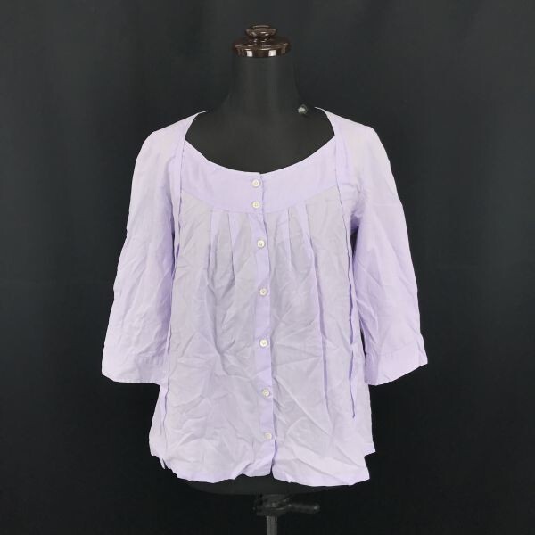 日本製★BEAUTY&YOUTH★七分袖シャツ【レディースM程度/薄紫】UNITED ARROWS/ビューティーアンドユース◆BG511拍卖