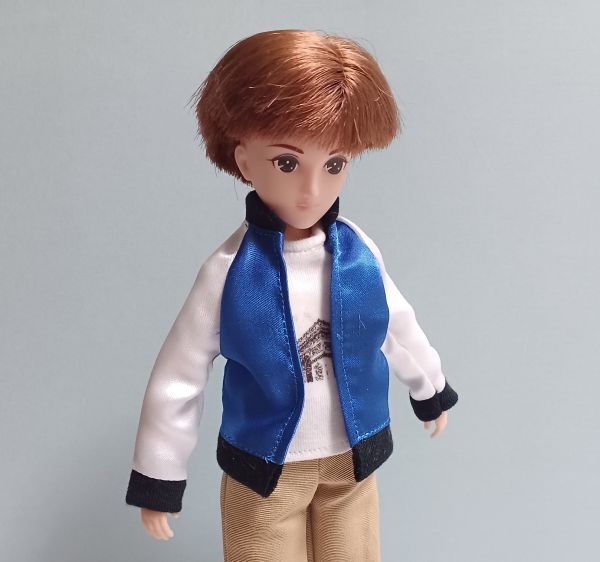 リカちゃん はるとくん ハルトくん 服 ハンドメイド スカジャン 青×白色拍卖