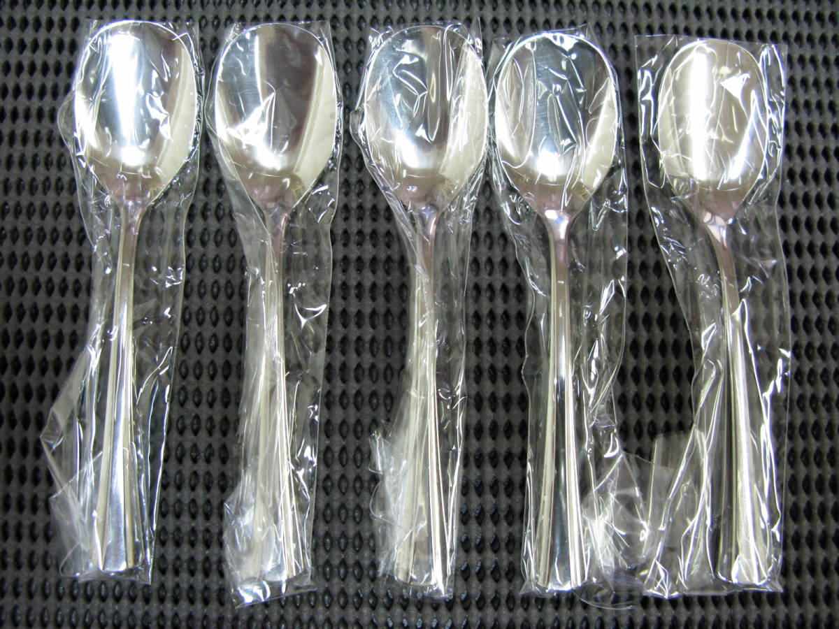 ノリタケ/Noritake◆アイスクリームスプーン 5本セット◆18-8ステンレス◆未使用保管品拍卖