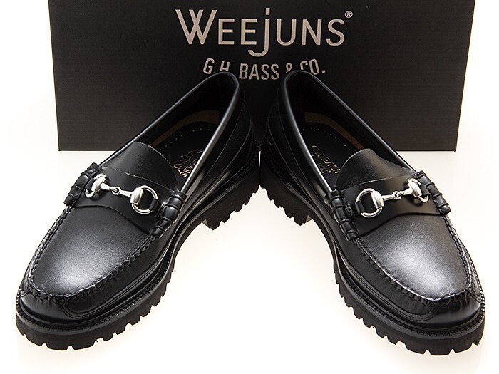 新品/G.H.BASS/ジーエイチバス/WEEJUN 90 LINCOLN CANOE/リンカーン カヌー ホースビット ローファー/ラバーソール/黒/BA11536-000/29.0cm拍卖