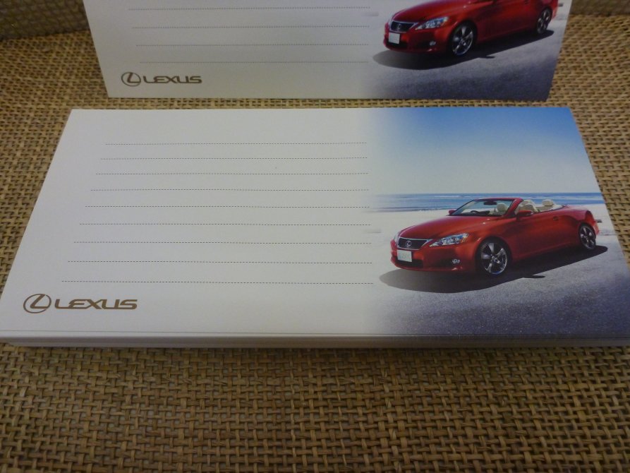 ■大坂 堺市 引き取り歓迎!■非売品■④LEXUS 赤 IS250C メッセージカード 21×10cm メモ帳 厚紙 裏側無地 約100枚セット 送料360円■拍卖