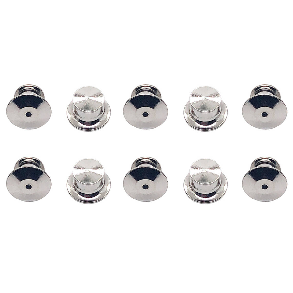 金属制大きいフラットキャップ ャップ 蝶の形のキャップ 胸ピンバッジの留め金 衣服のボタン ー部品 10個 (シルバー);J568;拍卖