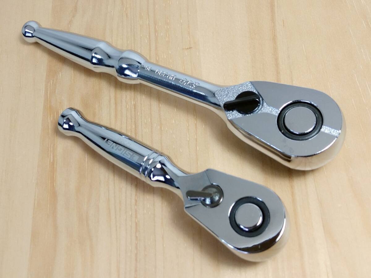 ★SIGNET 9.5sq ショート ラチェットハンドル 12566 KTC ラチェットハンドル BR390 2本セット★ 3/8DR コンパクト♪拍卖