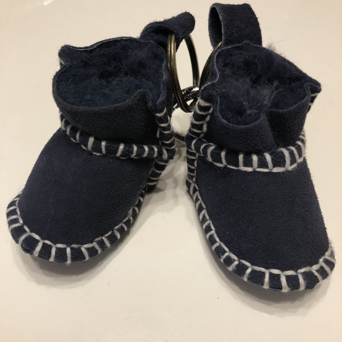 未使用品!ムートンブーツ型キーホルダー ネイビー拍卖