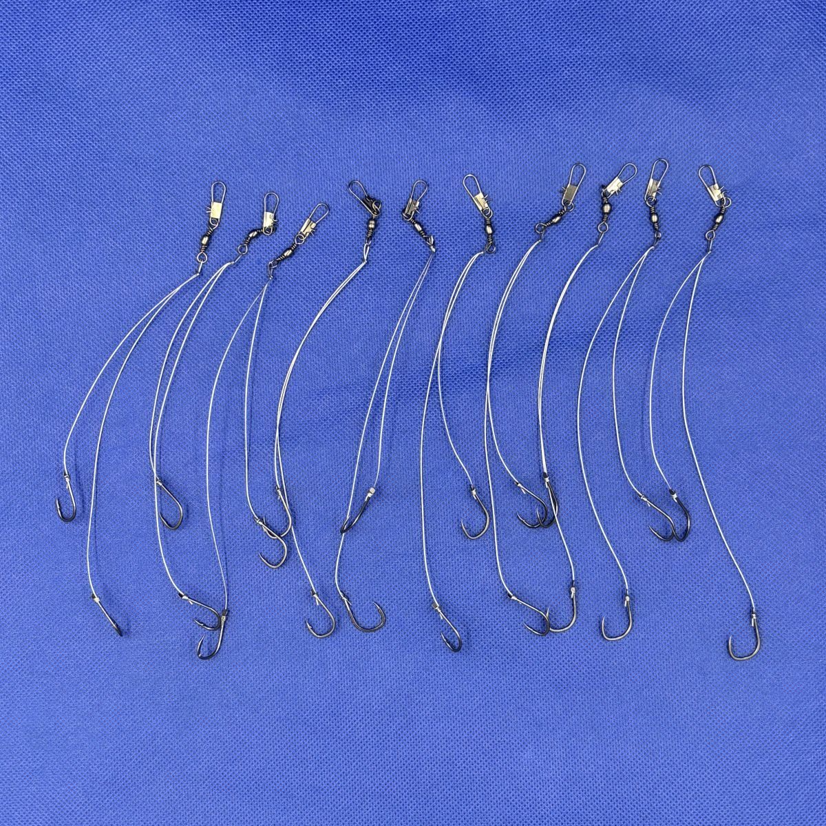104195 ワームからエサ釣りまで対応 2本バリワイヤー仕掛け #11 10本セット タチウオ サゴシ サワラ ヒラメ拍卖
