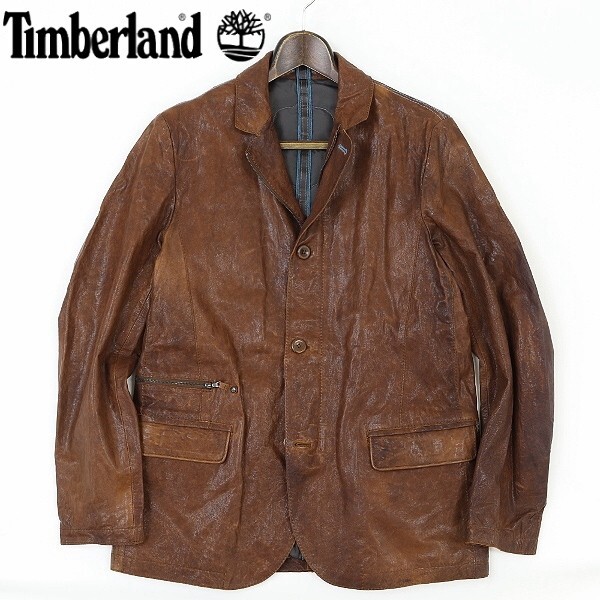 ◆Timberland ティンバーランド Limited Collection レザー ジャケット 茶色 ブラウン L/G拍卖
