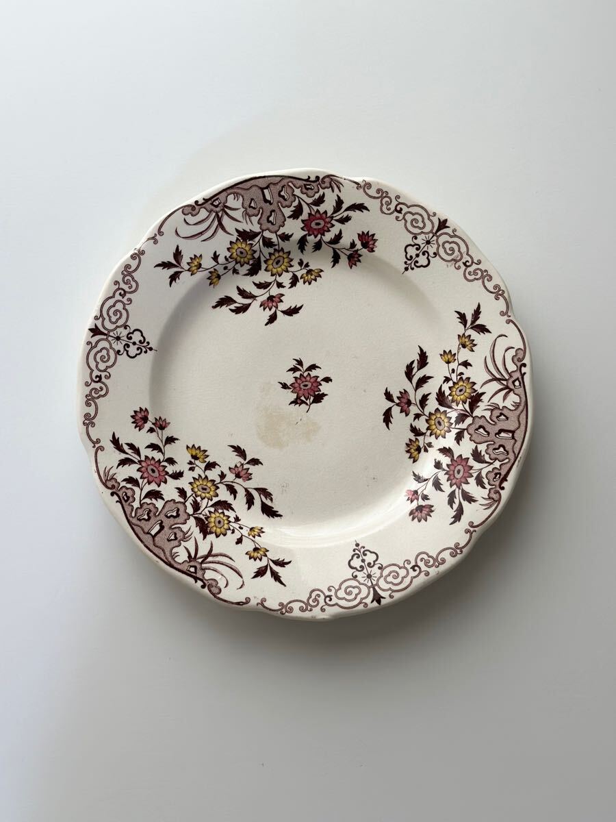 良品 フランス アンティーク 皿 Sarreguemines サルグミンヌ / “MOSCOU” デザートプレート ブロカント ヴィンテージ拍卖