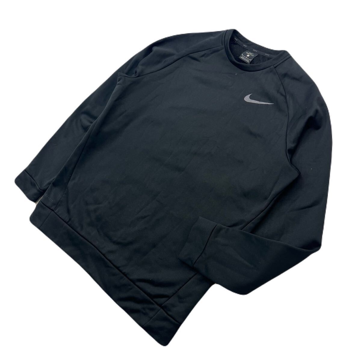 NIKE ナイキ スウェット 厚手 Tシャツ 長袖 ロンT ブラック 黒 メンズ M 秋冬 スポーツ トレーニング 防寒 万能 インナー 人気■DL14拍卖