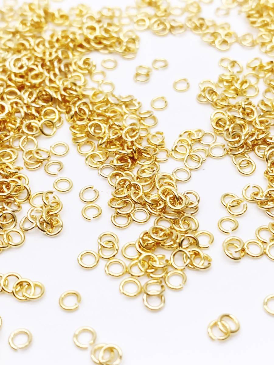 極小 丸カン 3mm  3ミリ ゴールド 5g 約160個拍卖