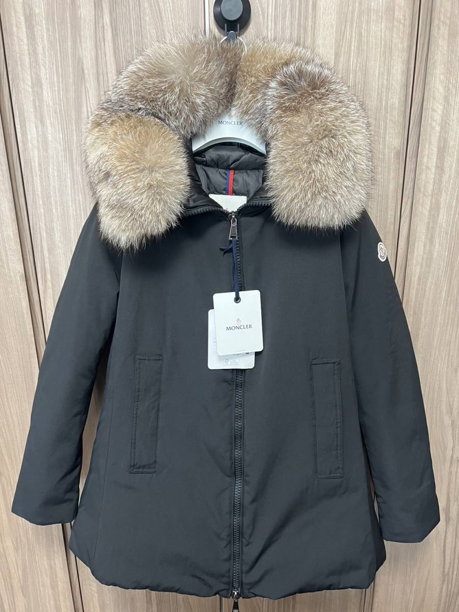 M~Lサイズ【未使用】MONCLER BLAVET ブラベット Fox fur TG1 ブラック 黒色 正規品 ◆定価36万円◆ 大人気フォックスファー拍卖