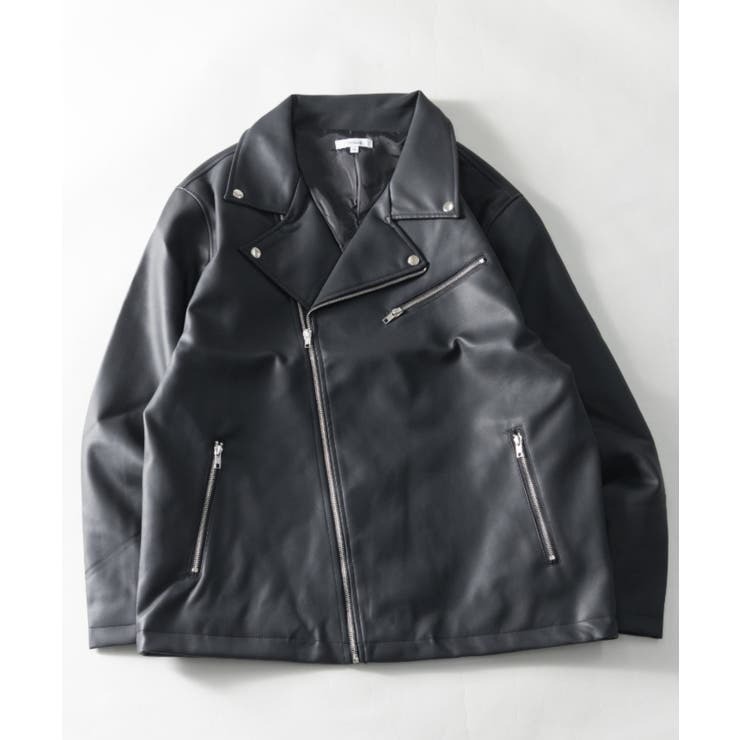 新品 NYLAUS ライダースジャケットダブル 3L フェイクレザー BLACK ジャケット 大きいサイズ ナイラス拍卖