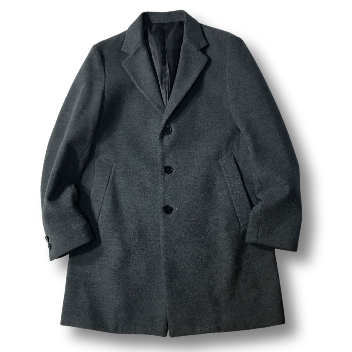 《良品◎》UNION STATION ユニオンステーション メンズビギ★チェスターコート*グレー*サイズS(MW4360)◆S80拍卖