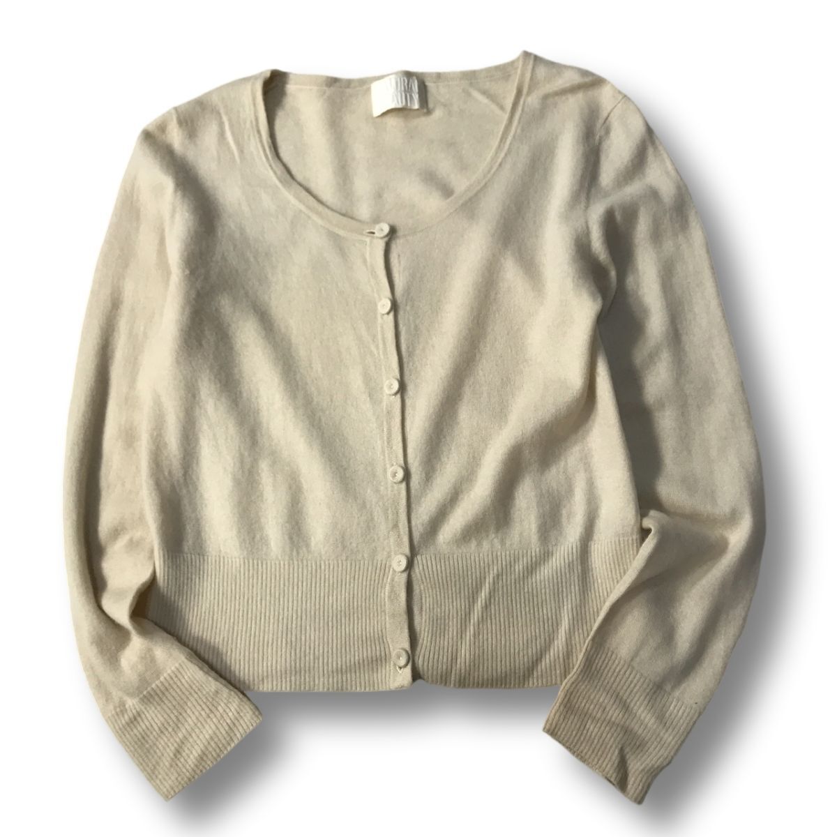 《良品◎》NATURAL BEAUTY ナチュラルビューティー★上質カシミヤ100%*ニットカーディガン*セーター*アイボリー*サイズM(LW1997)◆S60拍卖