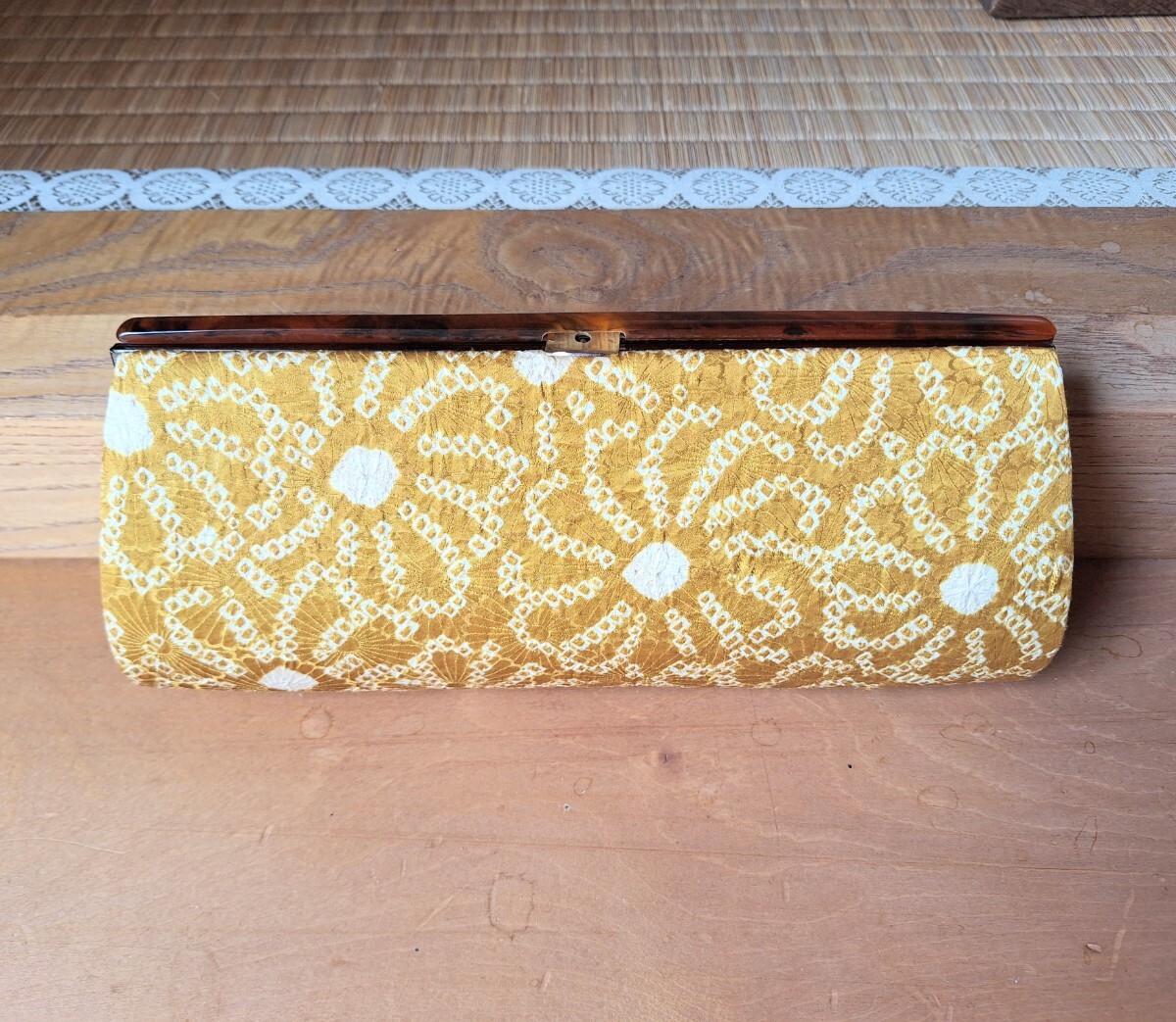★上品素敵 和装小物 クラッチバッグ 正絹 べっ甲 がま口 超美品 ★拍卖
