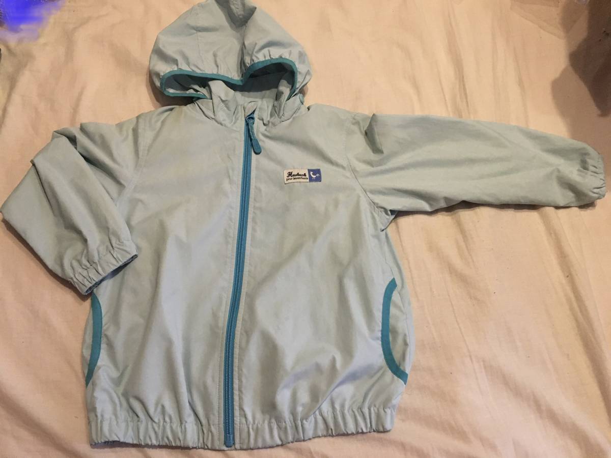 中古 HusHusH ディアマジック総柄プリントブルゾン ライトブルー(091) 13(130cm) 定価4389円拍卖