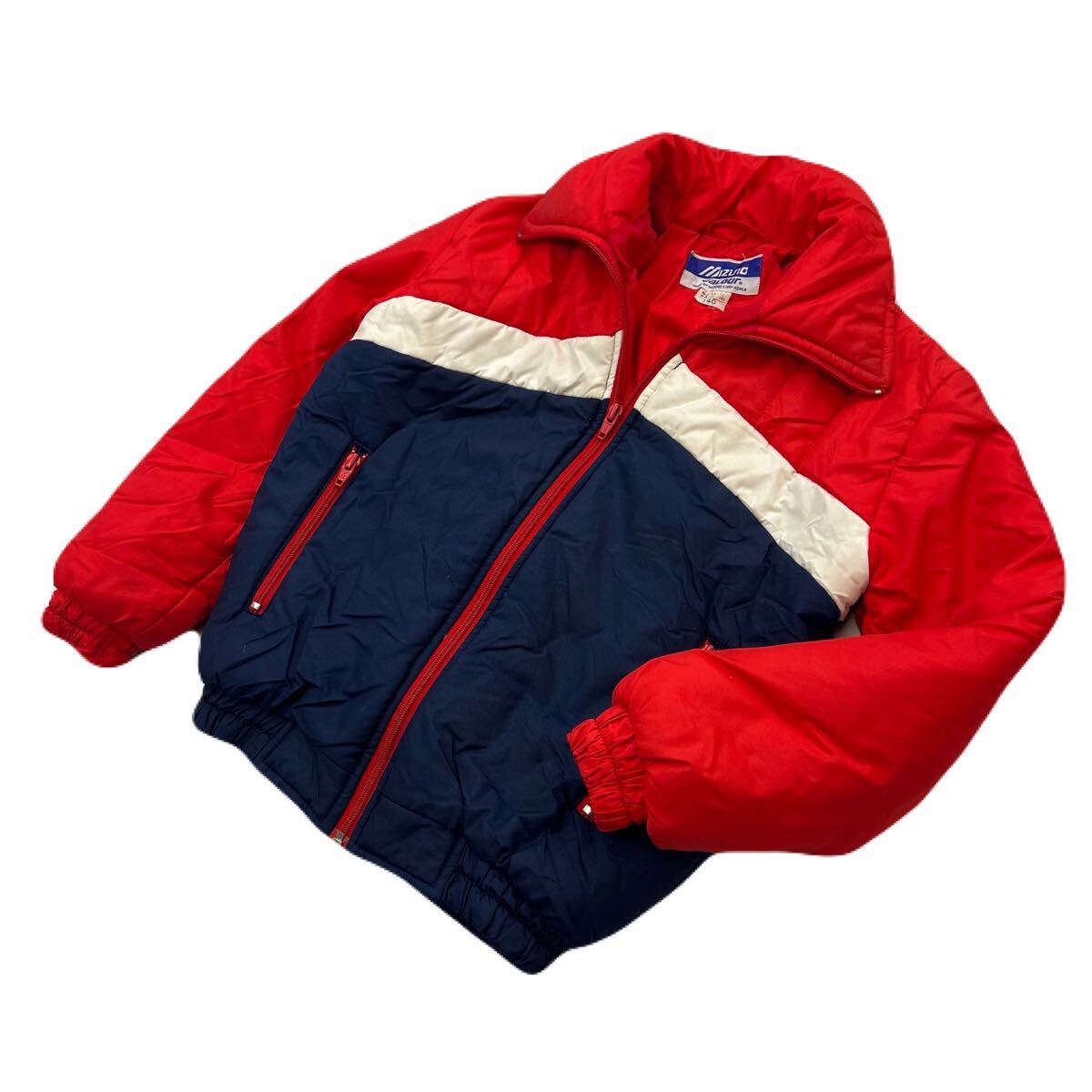 MIZUNO ミズノ キッズ 140 スキージャケット レッド ネイビー ホワイト ジャケット スキーウェア 子ども 雪遊び ゲレンデ アウトドア■DL9拍卖
