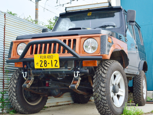 ジムニー JA11 JA12 SJ30 ししがり バンパー 牽引 けん引フック シシガリ 猪狩り パイプバンパー 黒 JA22 JA71 Aバンパー 黒 ブラック拍卖