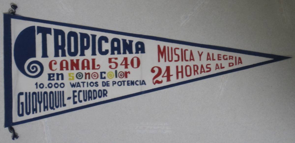 BCL★ベリカードより入手困難★希少特大ペナント★ラジオ・トロピカーナ★RADIO TROPICANA★南米★エクアドル★1970年代拍卖