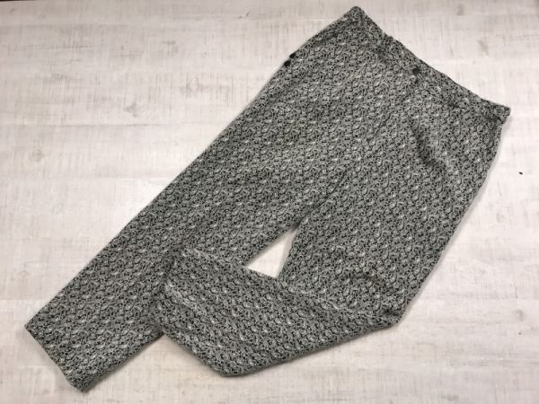 オールド レトロ OLD ミセス モード 古着 総柄 ペイズリー リーフ アート デザイン テーパード パンツ ボトムス レディース 日本製 EL 白拍卖