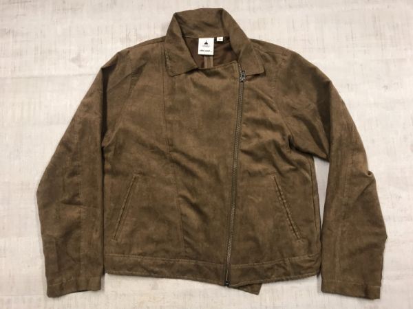 ニコアンド niko and... ストリート モード 古着 フェイクスエード ダブルライダース ジャケット レディース ポリエステル100% 4 茶色拍卖