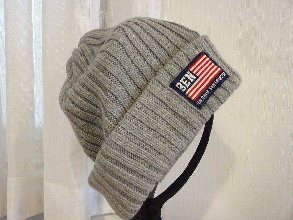 〜BEN DEVIS〜メンズ 編み込みハット 灰色帽子 ニット帽 サイズ56cm〜59cm キャップ 帽子 コットン帽拍卖