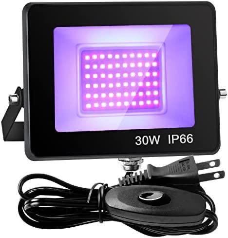 ブラックライト 30W LED投光器 紫外線UVブラックライト 防水IP66 LED 紫外線 投光器 ブラックライト 舞台 水族館拍卖