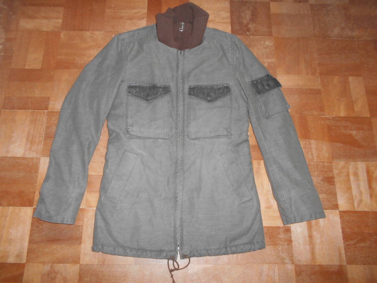 ★FULLCOUNT USED加工フルジップアーミージャケット 日本製★カーキsize1★拍卖