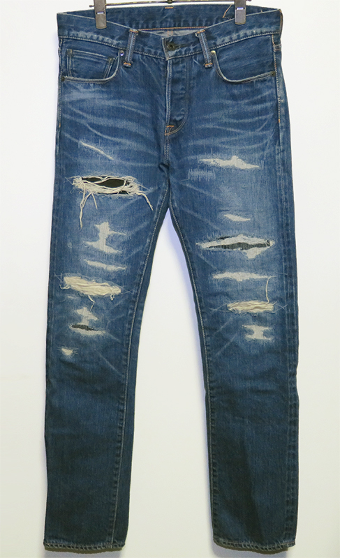 KURO クロ ダメージリペア加工デニムパンツ 29 定価32,400円 国産 クラッシュ GRAPHITE グラファイト拍卖