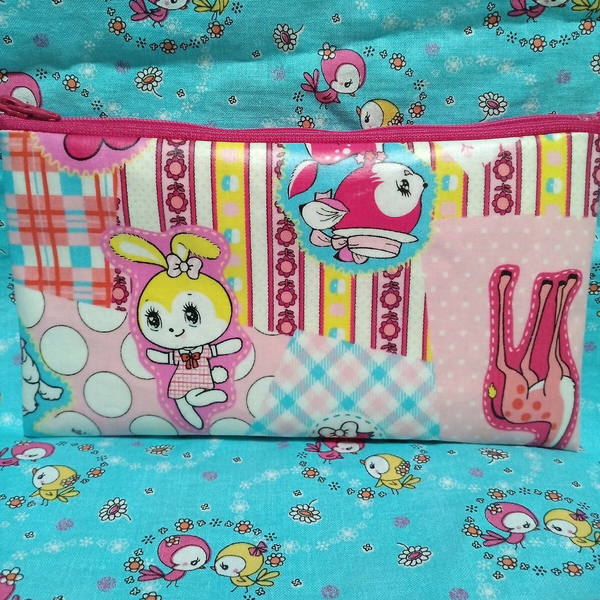 2FL-42 ラミネート ハニーチューンファスナーポーチ レトロアニマル ハンドメイド拍卖