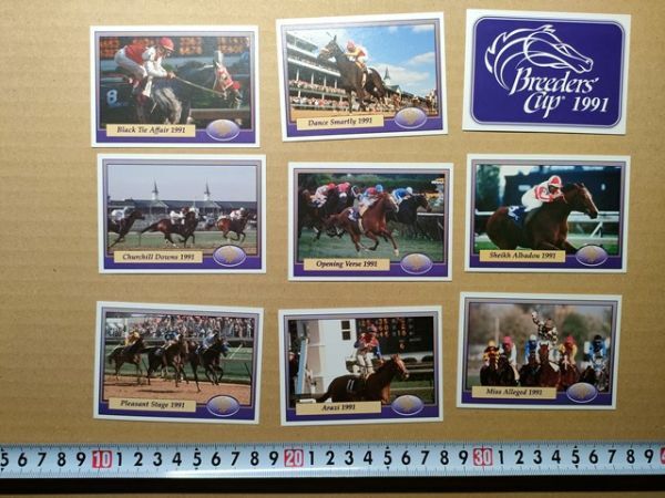 競馬 アメリカ ブリーダーズカップ1991 優勝馬カード ブラックタイアフェア ミスアレッジド アラジ ダンススマートリー シェイクアルバドゥ拍卖