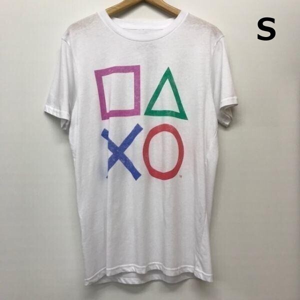 売切り【正規新品】 PlayStation オフィシャル Tシャツ 半袖 トップス カットソー シェイプス ゲーム S 白 新品 アメリカ買い付け 180720拍卖