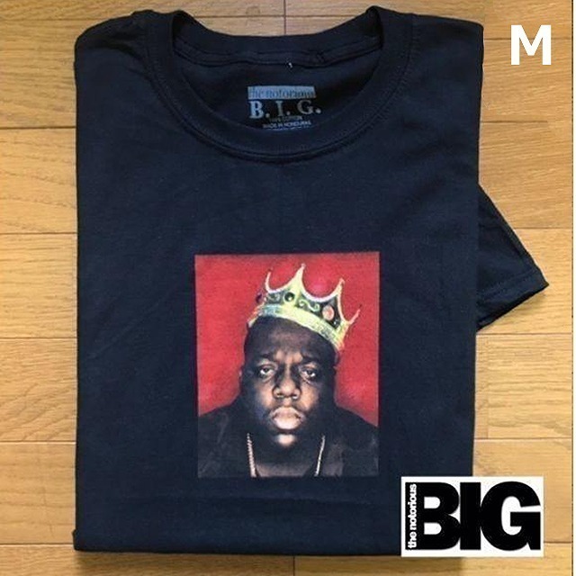 売切り【正規新品】ノトーリアスB.I.G. The Notorious B.I.G. フェイス フォトプリント Tシャツ【M】黒 新品 アメリカ買付 180718拍卖